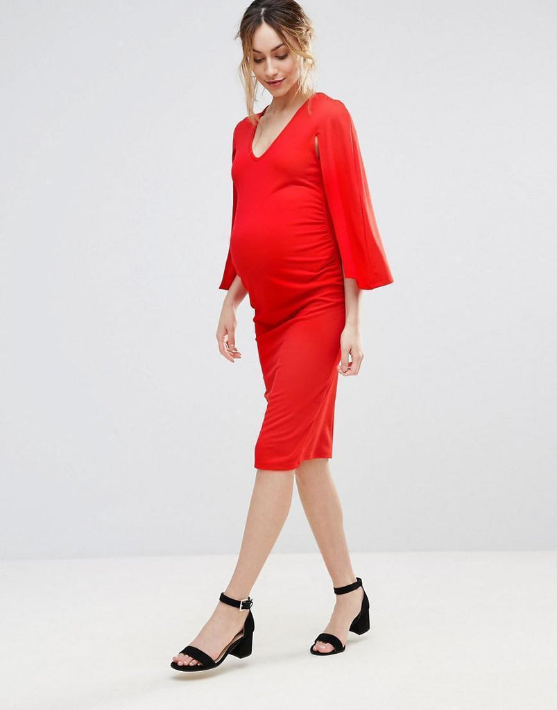 Bluebell red maternity dress with cape detail size 14 (new with tags)